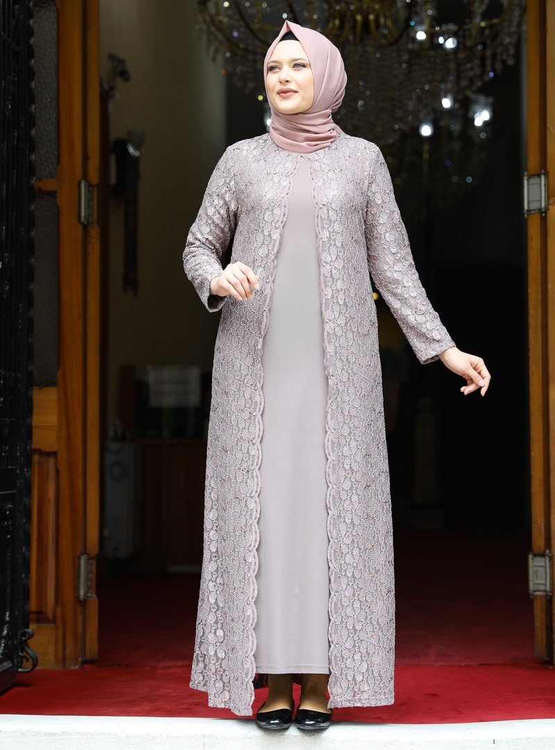 Amine Hüma Vizon Papatya Abiye Elbise