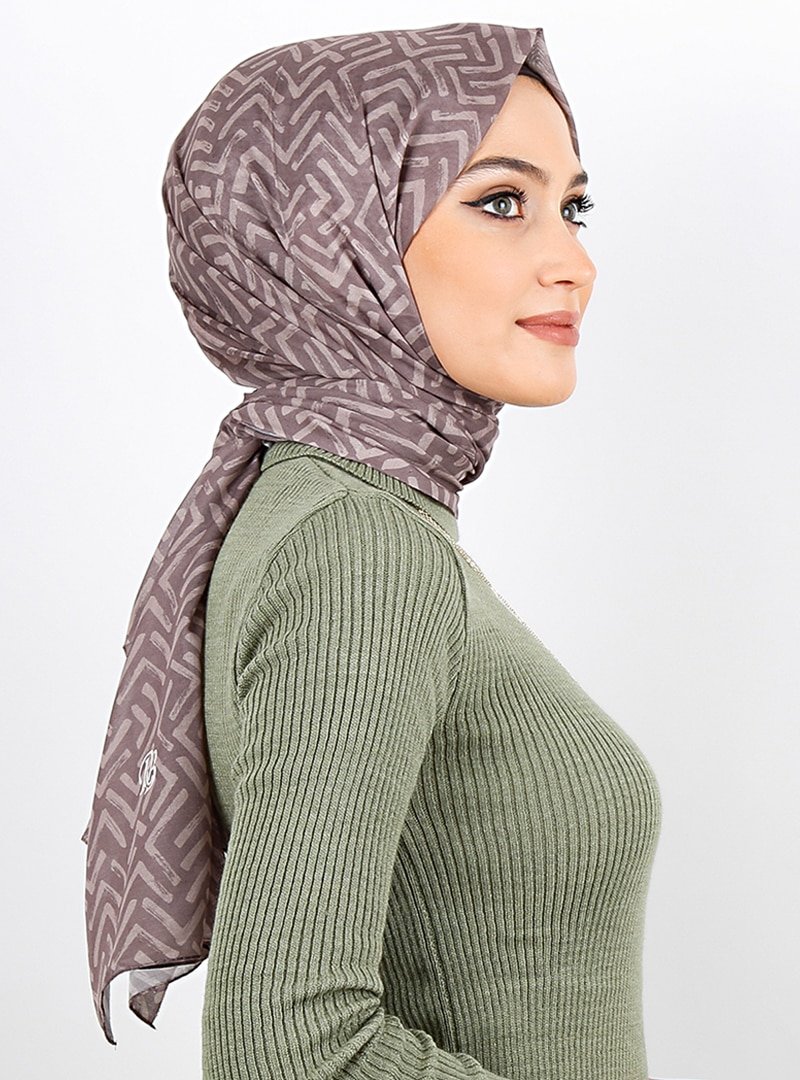 Renkli Butik Eşarp Vizon Desenli Pamuk Şal