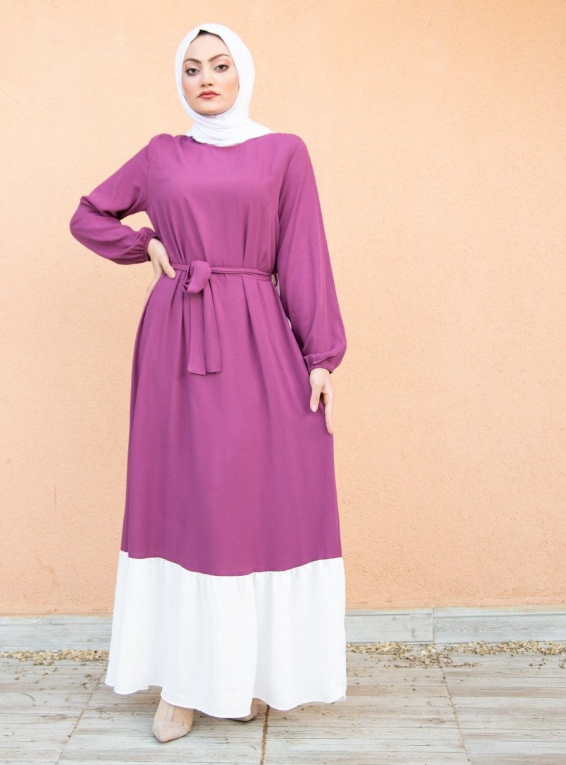 Sevit-Li Gül Kuşaklı Elbise