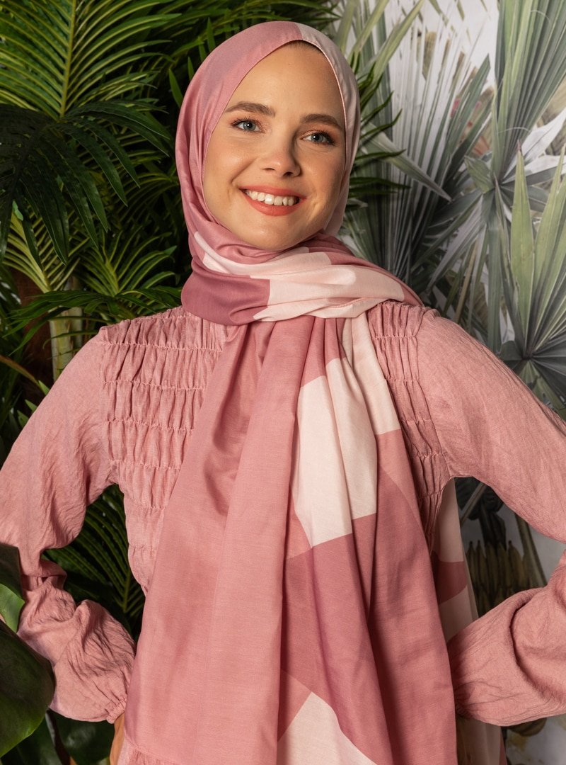 Tuva Çok Renkli World Hijab Day Tasarım Şalı