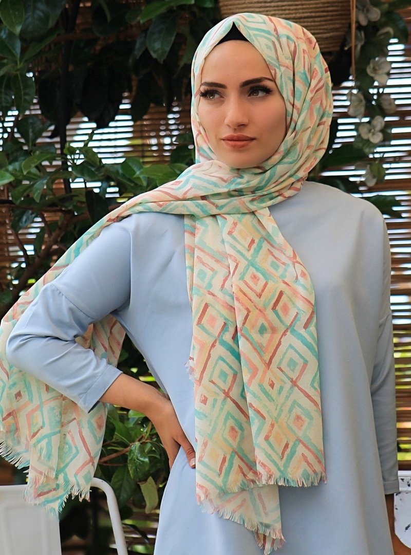 AlwayShawl Çok Renkli Desenli Şal