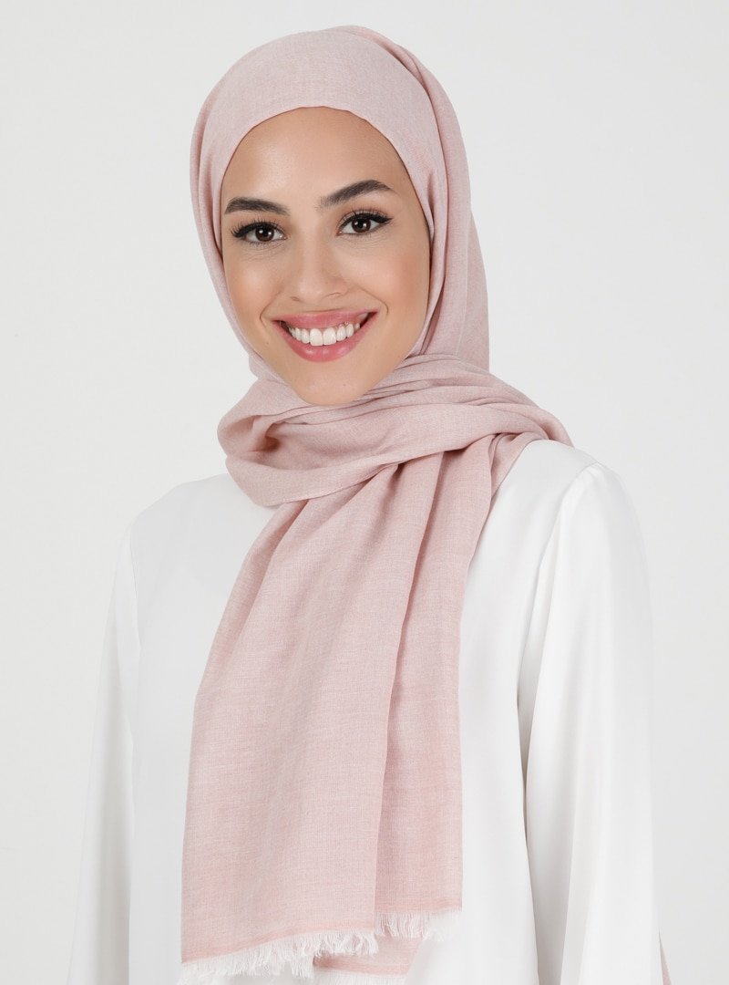 Miray Pembe Bamboo Pamuk Şal