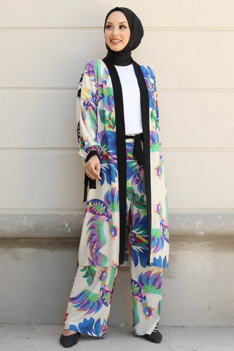GİZCE Siyah Mitra Kimono Takım