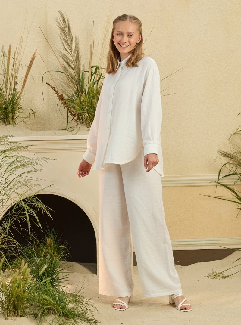 Ceylan Otantik Beyaz Müslin Gömlek