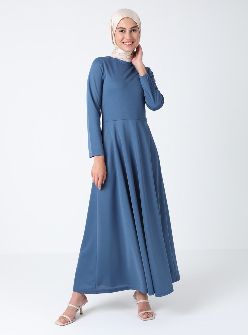 SULTANE Mavi Kloş Elbise