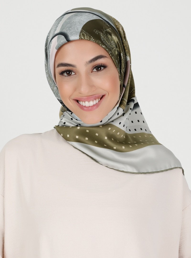Miray Mint Daire Desenli Rayon Eşarp