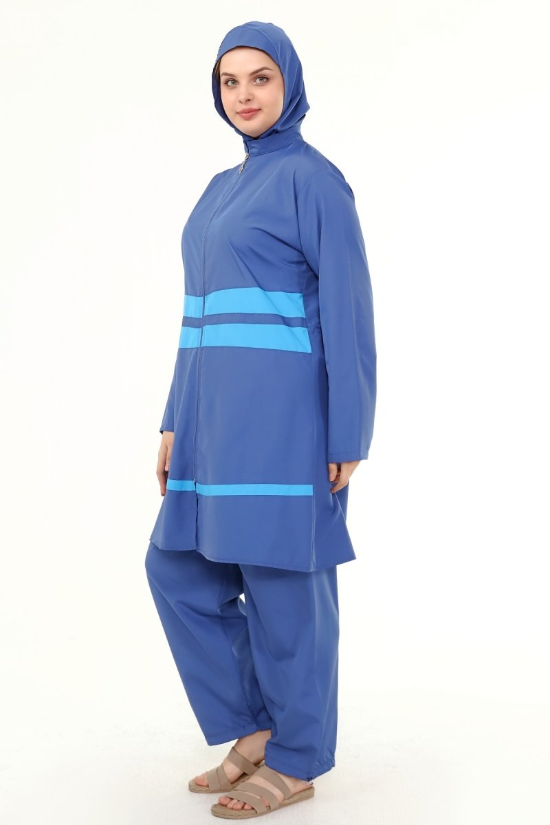 MISSVALLE Şerit Detaylı Büyük Beden Mayoİndigo