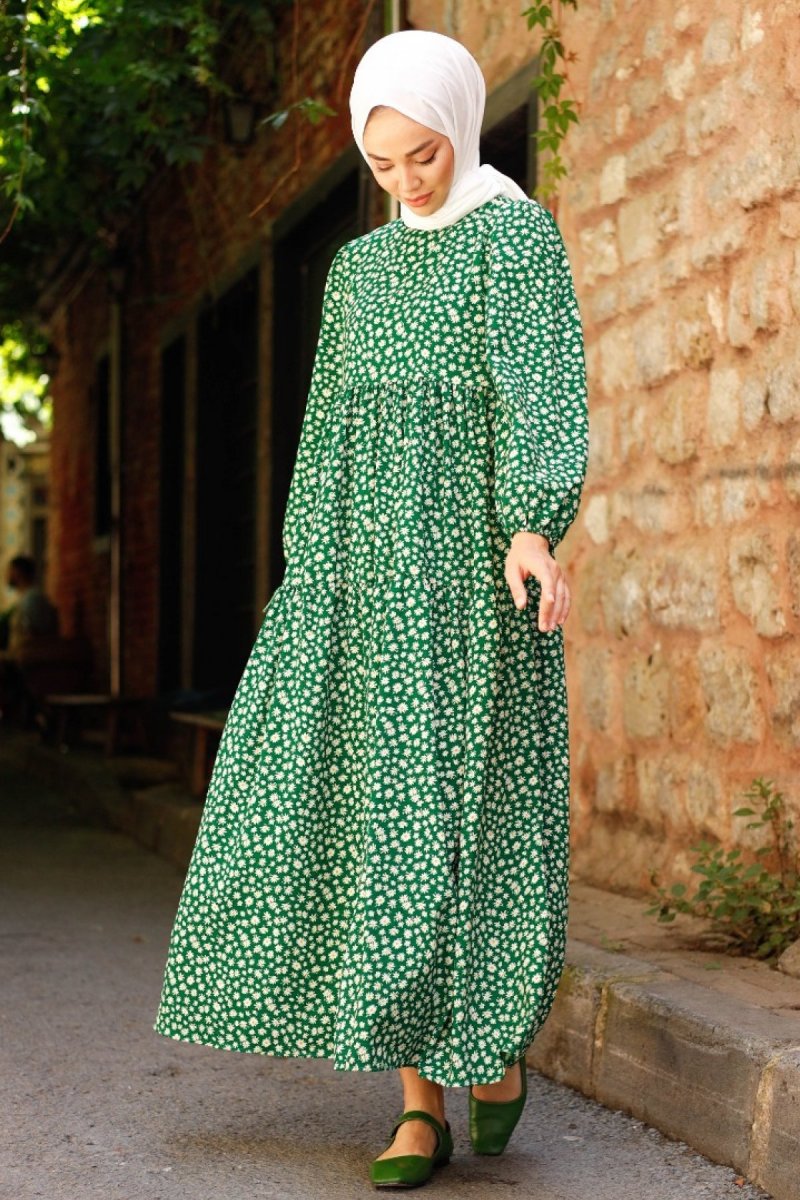 GİZCE Yeşil Siesta Elbise