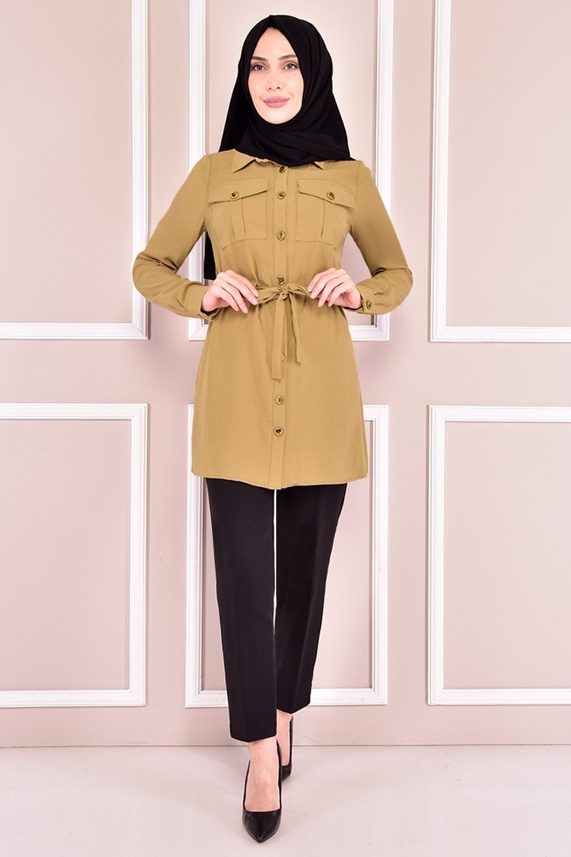 Moda Merve Hardal Düğmeli Tunik