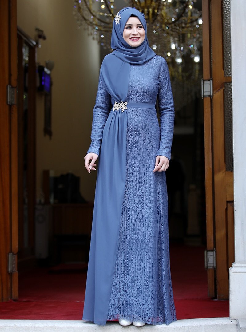 Rana Zenn İndigo Endam Abiye Elbise