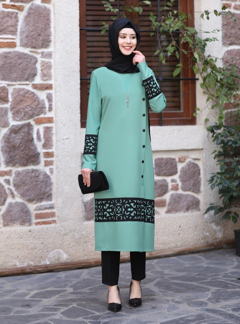 Azra Design Çağla Deniz Tunik&Pantolon İkili Abiye Takım