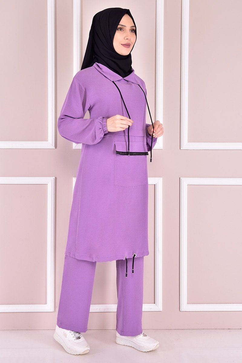 Moda Merve Lila Cepli Kombin