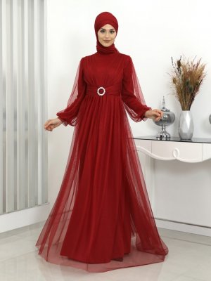 Surikka Kırmızı Yaren Abiye Elbise