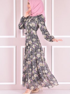 Moda Merve Lila Şifon Elbise
