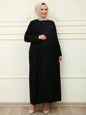 Moda Dua Siyah İşlemeli Ferace