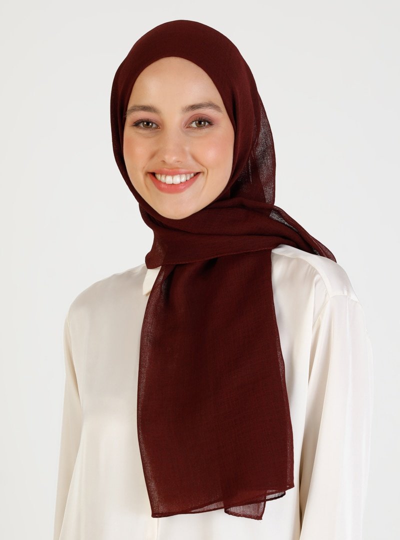 Miray Bordo Naturel Şal