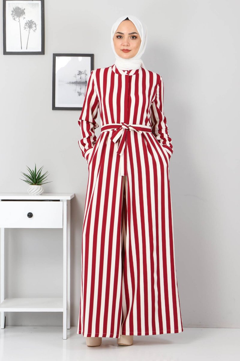 MISSVALLE Mürdüm Çizgili Tulum