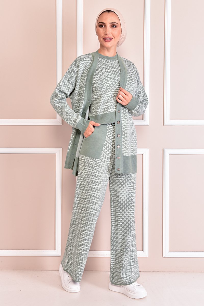 Moda Merve Mint Triko Kombin