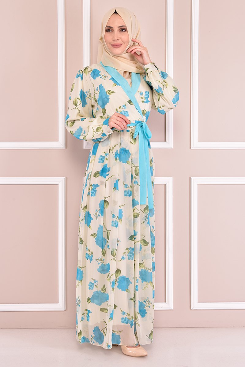 Moda Merve Bebe Mavi Şifon Elbise