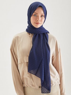 Miray Lacivert Pıtpıt Şifon Şal