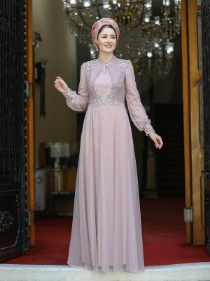 Burak Baran Fashion Pudra Su Abiye Elbise