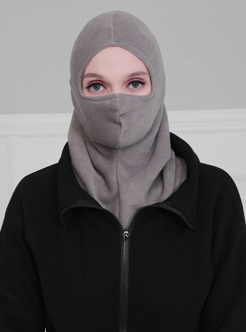 Ayşe Türban Tasarım Gri Maskeli Polar Bone