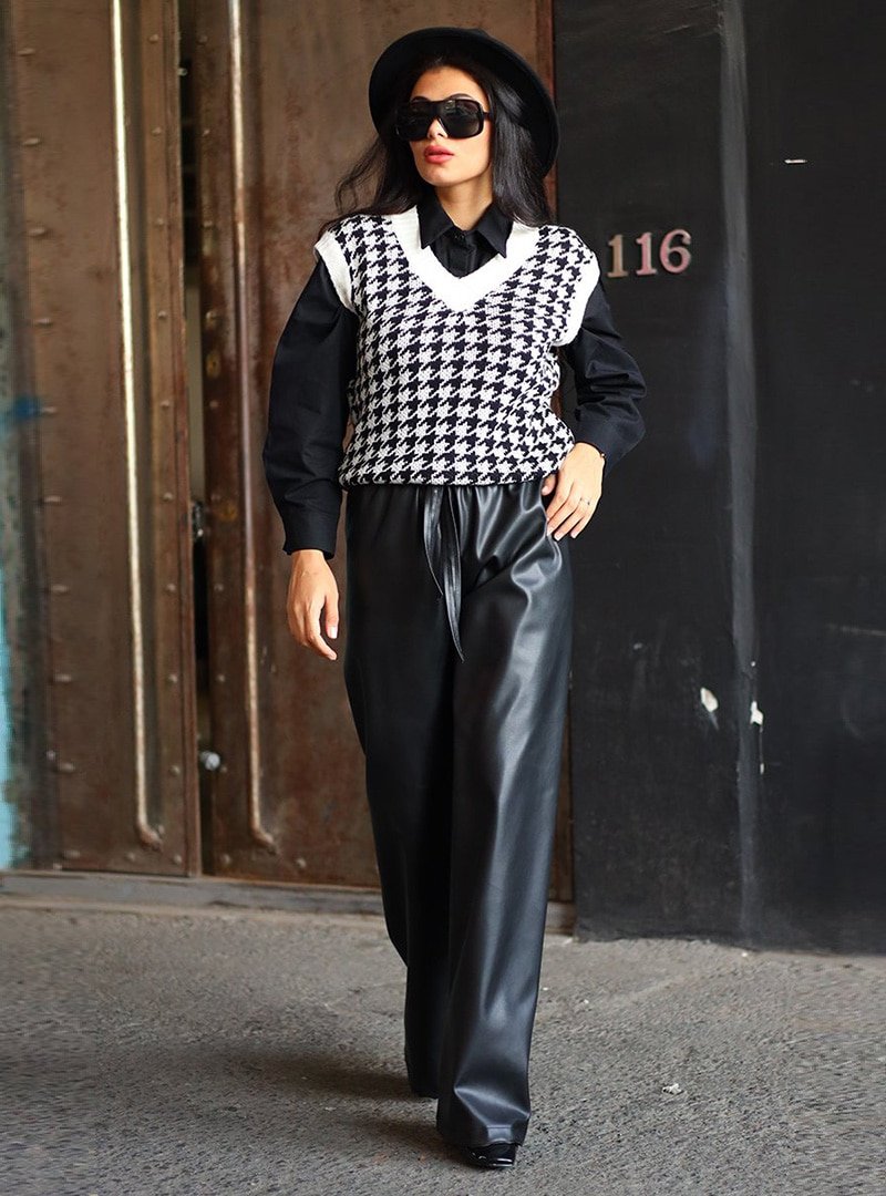 Ceylan Otantik Siyah Deri Pantolon