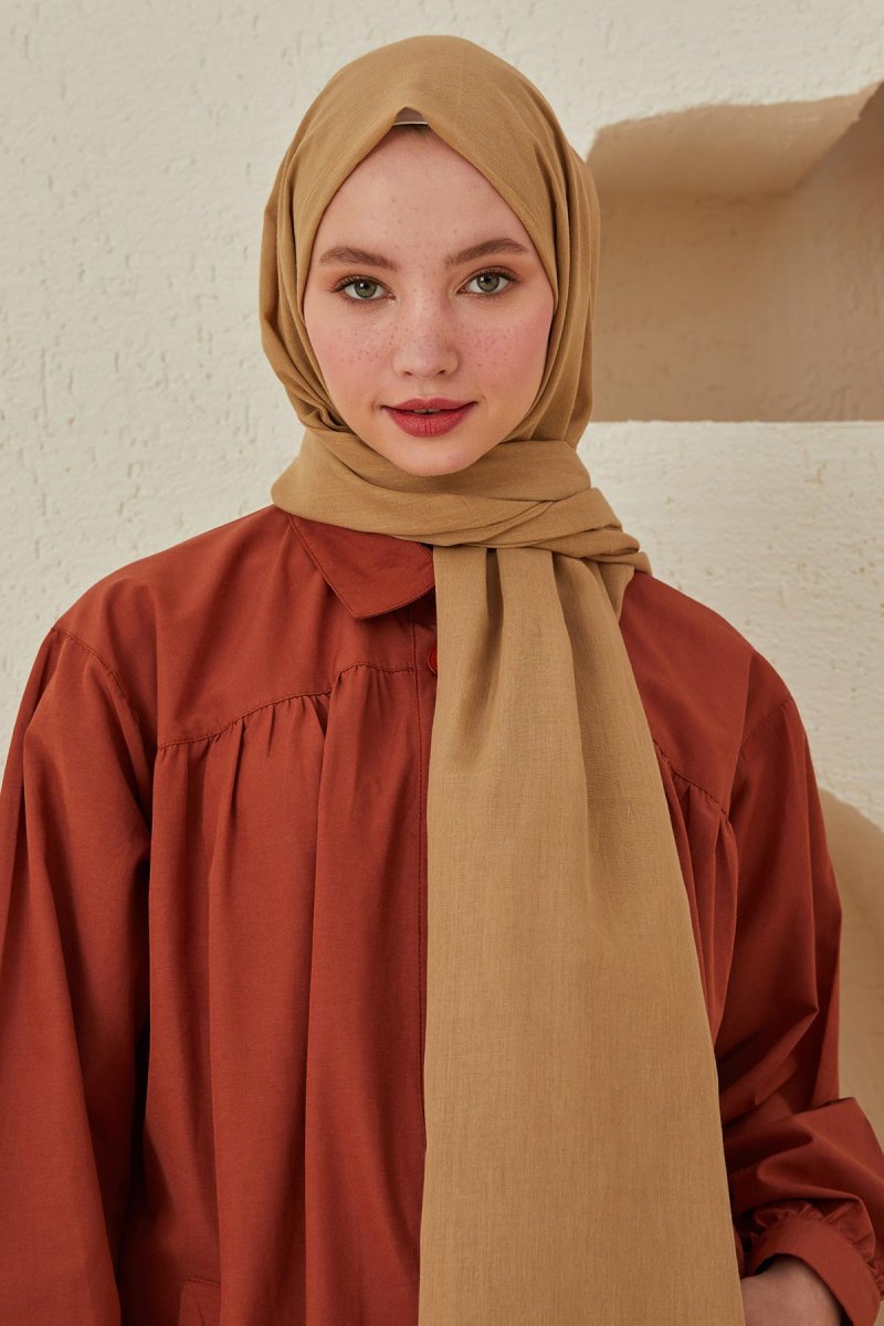 Hooopstore Deve Tüyü Pamuk Vual Şal