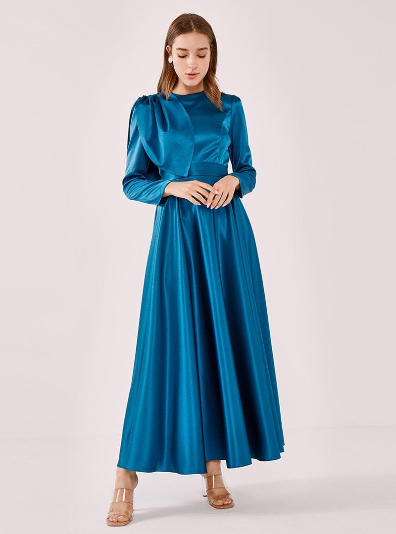 Birgül Bektaş Petrol Vera Abiye Elbise