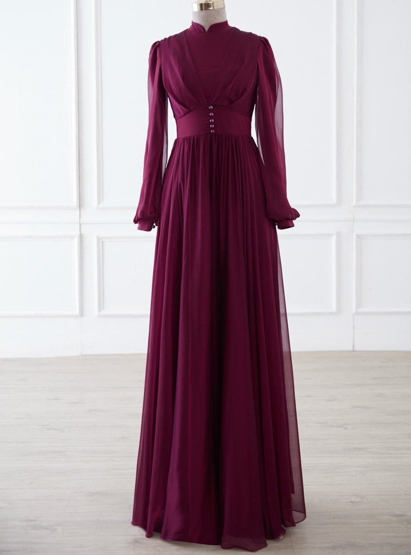 LARACHE Bordo Suna Abiye Elbise