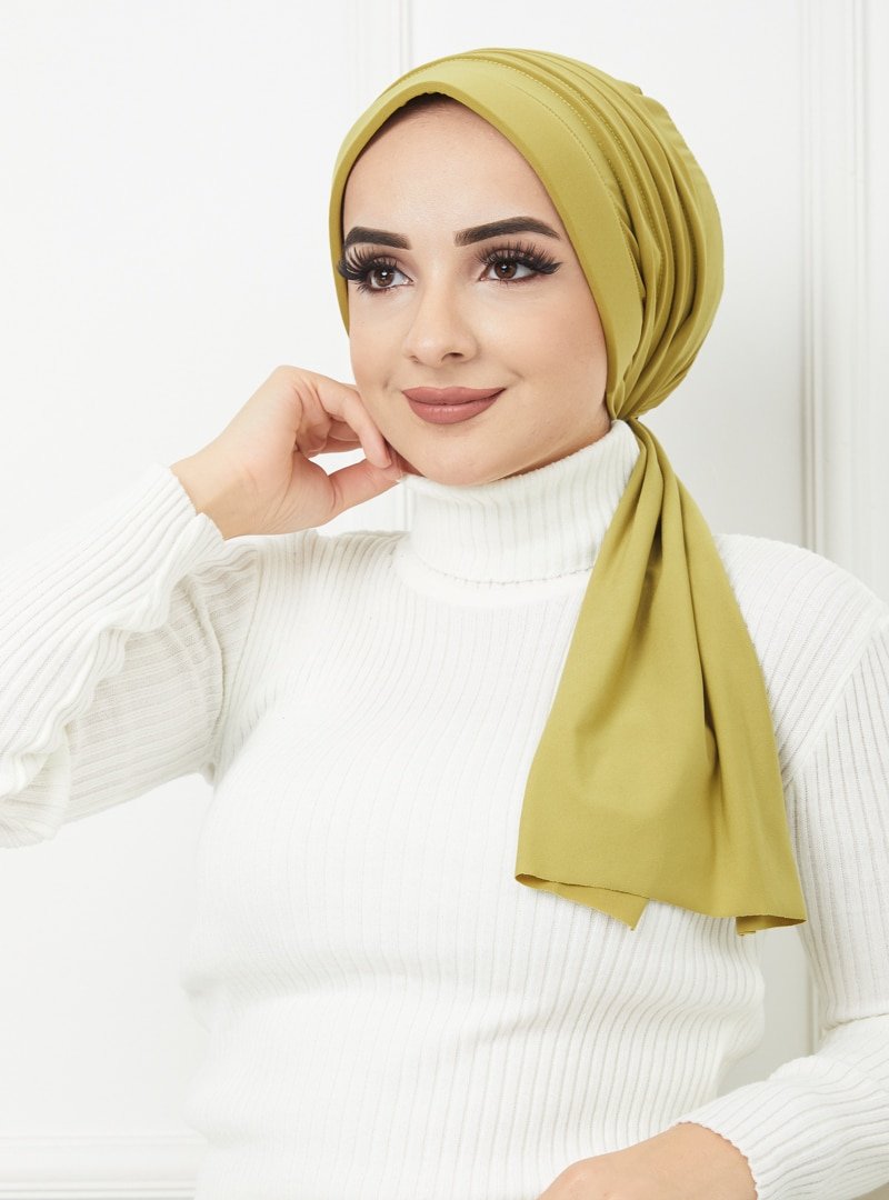 MERVEM BONE Fıstık Yeşili Hazır Türban