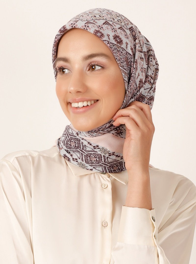 Miray Somon Otantik Desen Cashmere Kışlık Eşarp