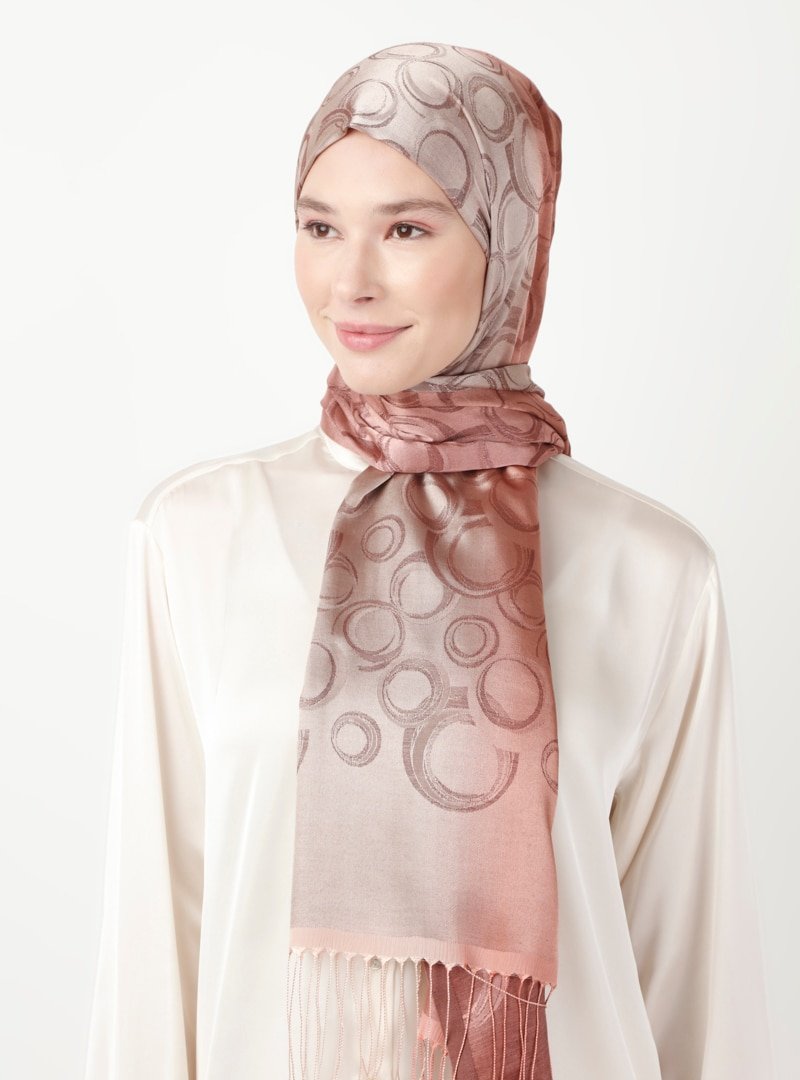 Soft Scarfs Pudra Vizon Batikli Şal