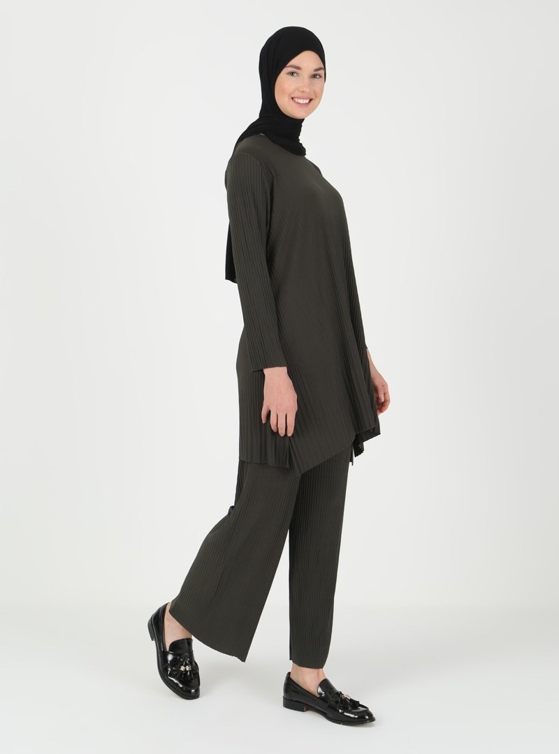 İLMEK TRİKO Haki Tunik & Pantolon İkili Takım