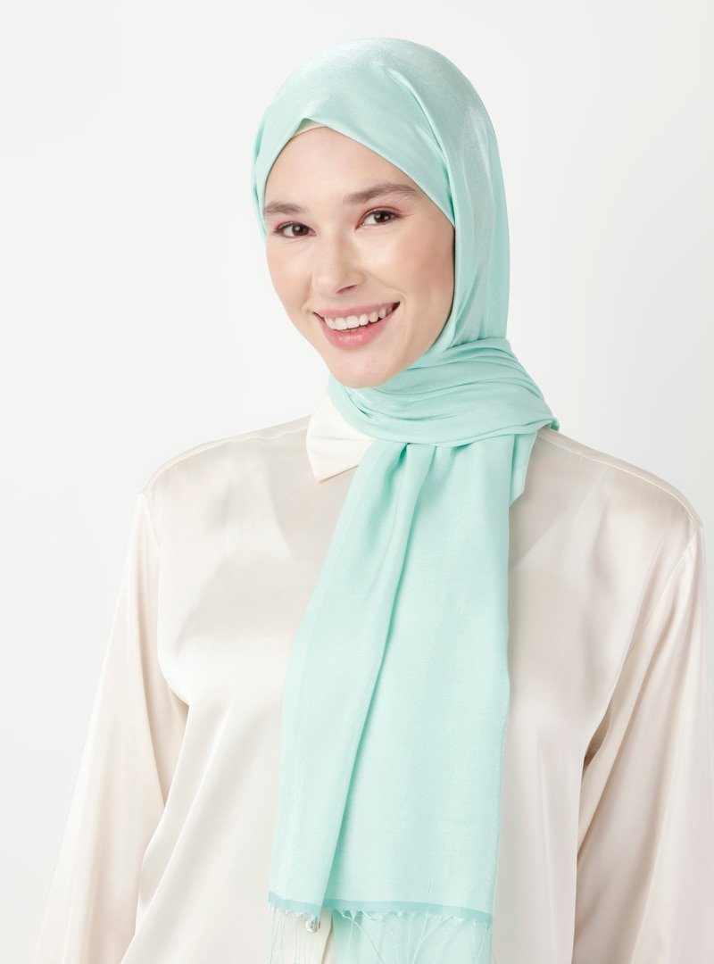 Soft Scarfs Mint Yeşili Tafta Şal