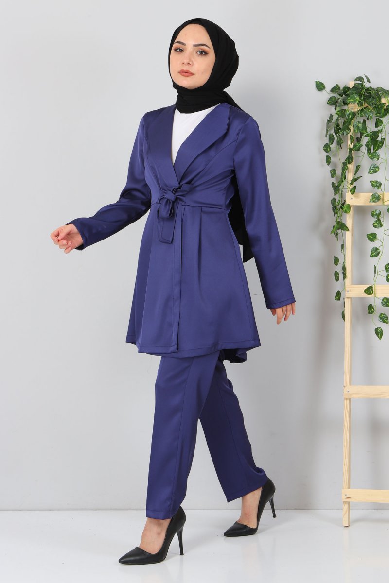 MISSVALLE İndigo Saten Kombin