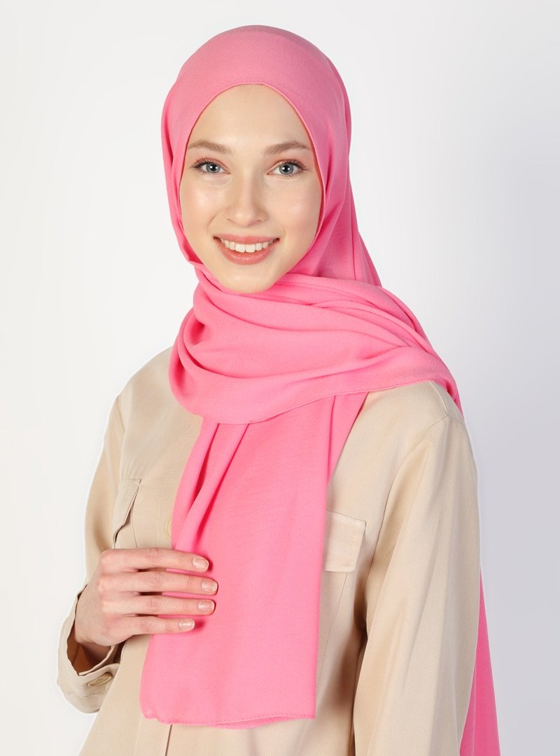 ALİCEMOOD Fosforlu Pembe Cazz Şal