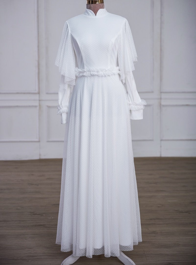 LARACHE Beyaz Defne Abiye Elbise