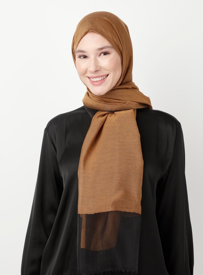 Soft Scarfs Gold Tüllü Elegans Şal