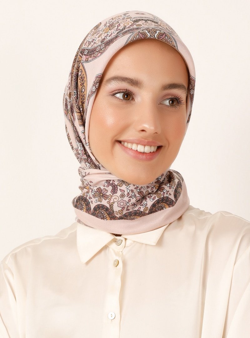 Miray Somon Çiçek Desenli Cashmere Kışlık Eşarp