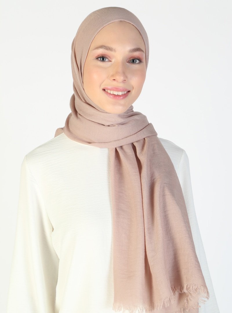 NINE SCARFS Pudra Pamuk Lüx Şal
