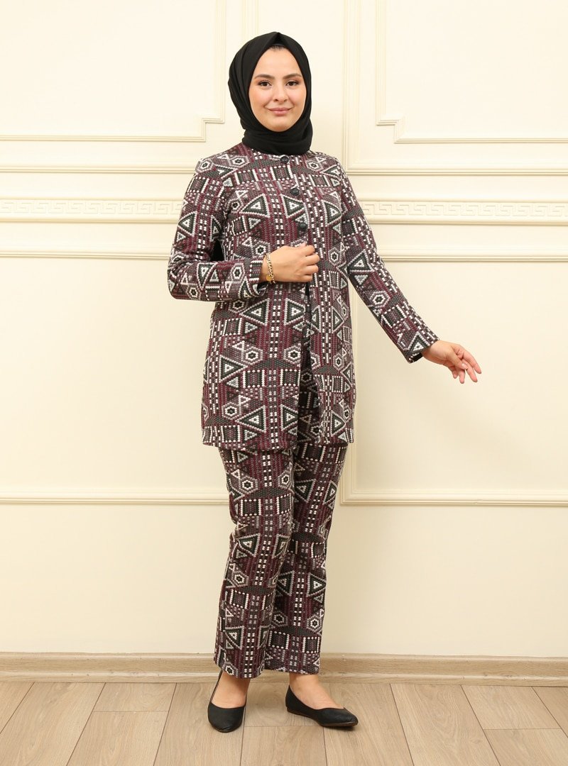 Moda Dua Bordo Tunik & Pantolon İkili Takım