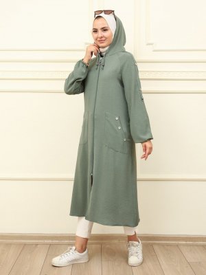 Moda Dua Haki Kapüşonlu Kap