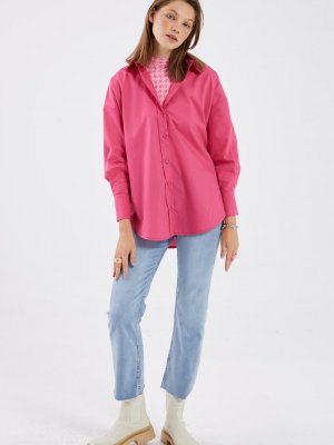 Hooopstore Pembe Basic Gömlek