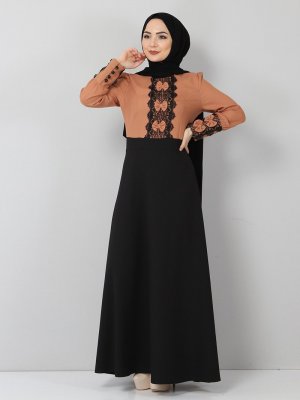 MISSVALLE Taba Fiyonk Detaylı Elbise