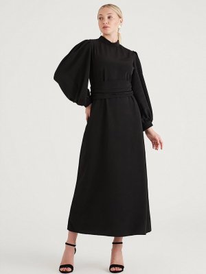Birgül Bektaş Siyah Nora Abiye Elbise