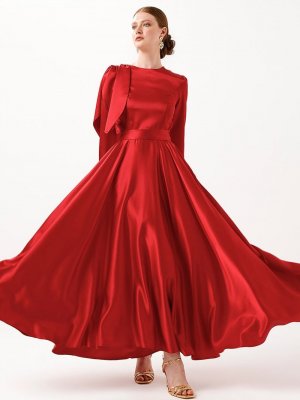 Birgül Bektaş Kırmızı Vera Abiye Elbise