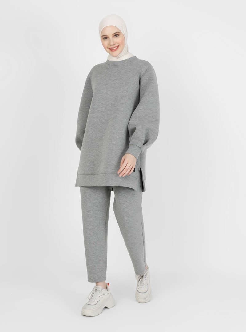 LOREEN Gri Tunik & Pantolon İkili Takım