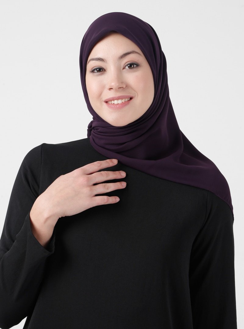 ALİCEMOOD Mürdüm 110 Cm Medine Eşarp