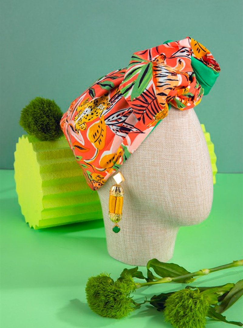 Fabricca Design Yeşil Tropik Desenli İçi Telli Bone